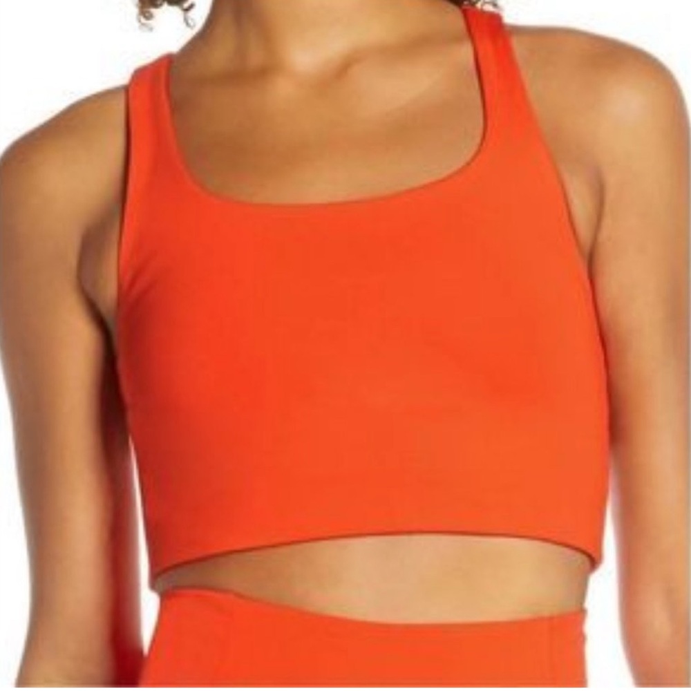 NWT Girlfriend Collective Paloma Crop XS 🍊 Blood Orange - Picture 2 of 5